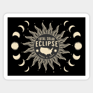 Total Solar Eclipse USA Map April 2024 Sticker